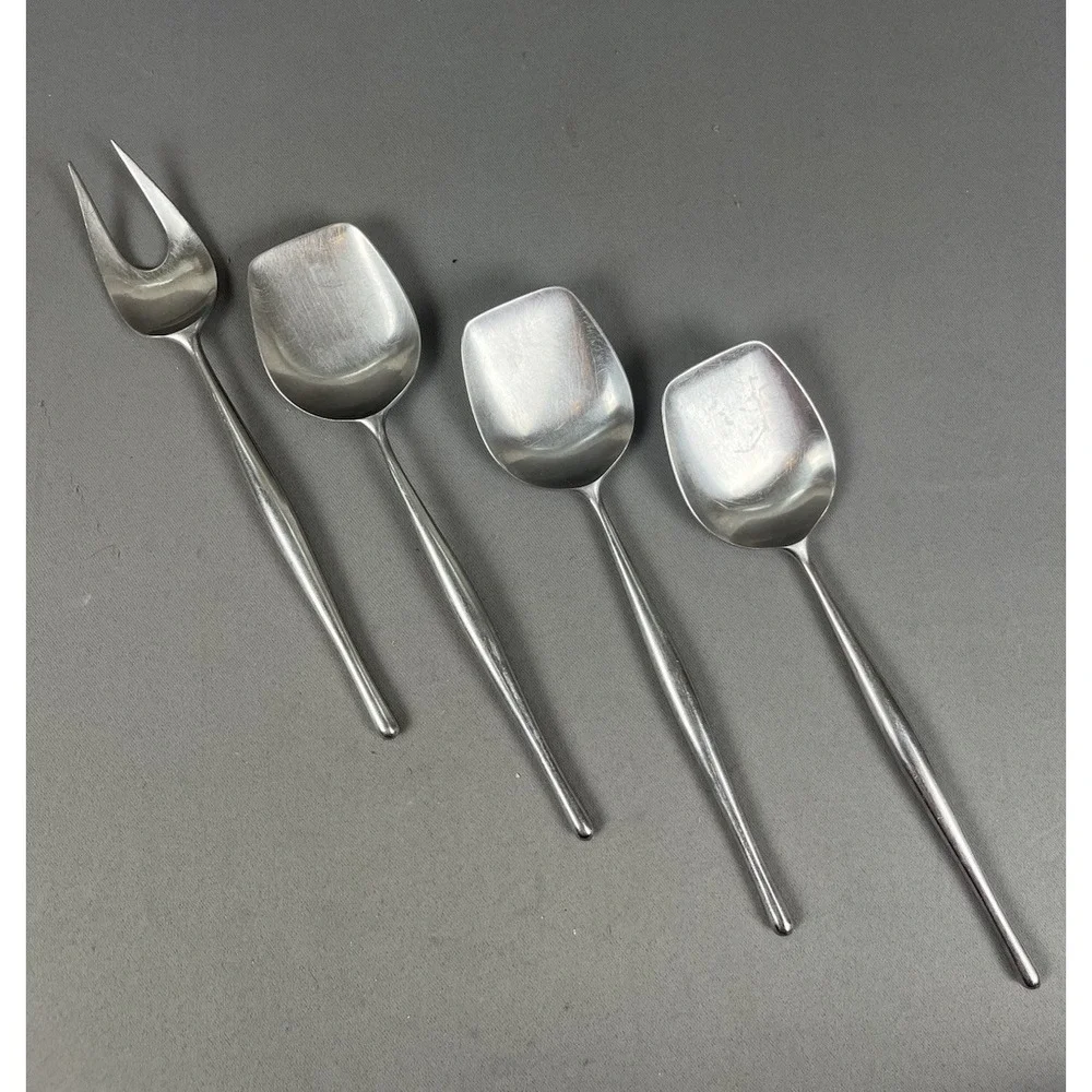 Lauffer DESIGN 3 Norway 4 Piece Serving Set: 1 Serving Fork 3 Serving Spoons